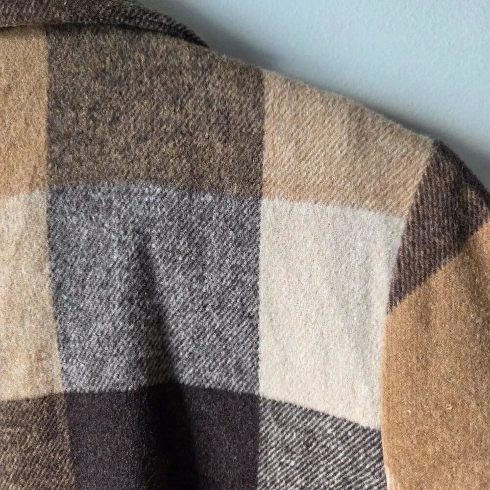 EUC HYFVE PLAID LONG LAPEL JACKET SIZE M